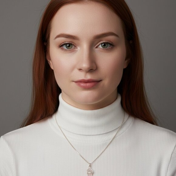 90s Vintage Sterling Silver Rose Quartz Pendant Box Chain Necklace - Picture 7 of 8